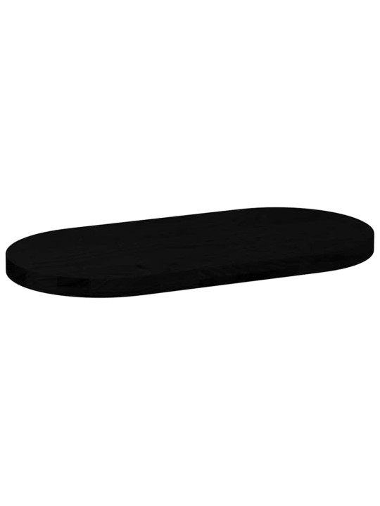 Pöytälevy tummanruskea 80x40x4 cm massiivipuu tammi soikea