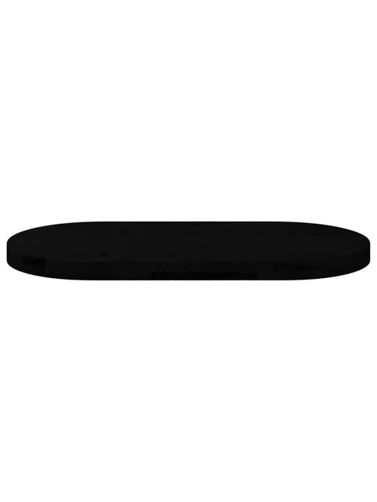 Pöytälevy tummanruskea 80x40x4 cm massiivipuu tammi soikea