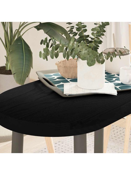 Pöytälevy tummanruskea 80x40x4 cm massiivipuu tammi soikea