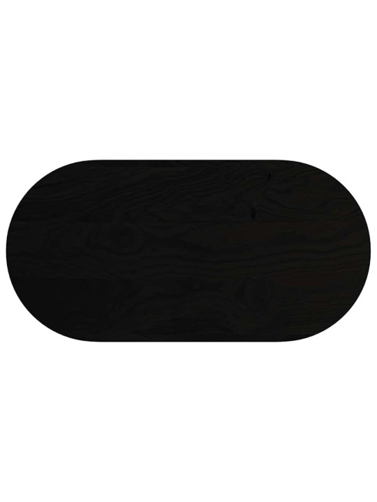 Pöytälevy tummanruskea 100x50x4 cm massiivipuu tammi soikea