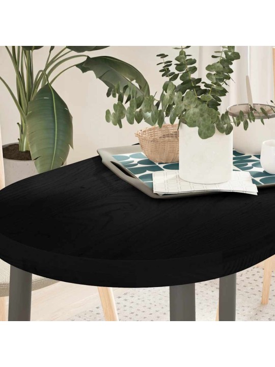Pöytälevy tummanruskea 100x50x4 cm massiivipuu tammi soikea