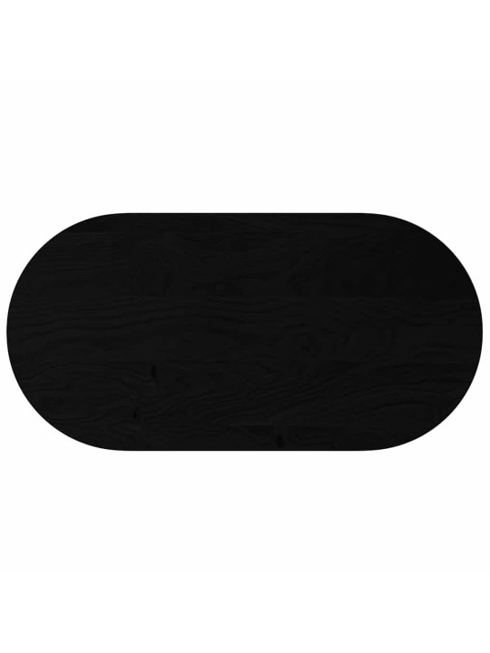Pöytälevy tummanruskea 120x60x4 cm massiivipuu tammi soikea