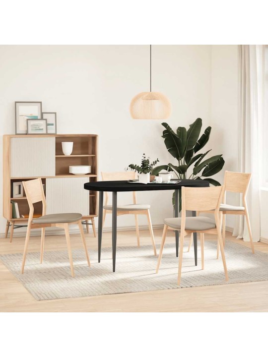 Pöytälevy tummanruskea 120x60x4 cm massiivipuu tammi soikea