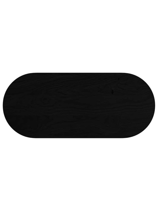 Pöytälevy tummanruskea 140x60x4 cm massiivipuu tammi soikea