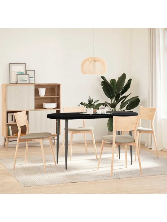 Pöytälevy tummanruskea 140x60x4 cm massiivipuu tammi soikea