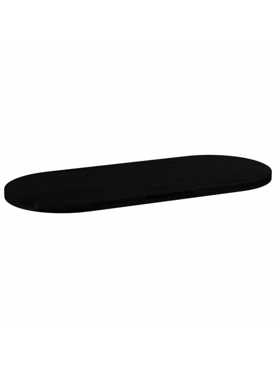 Pöytälevy tummanruskea 140x60x4 cm massiivipuu tammi soikea