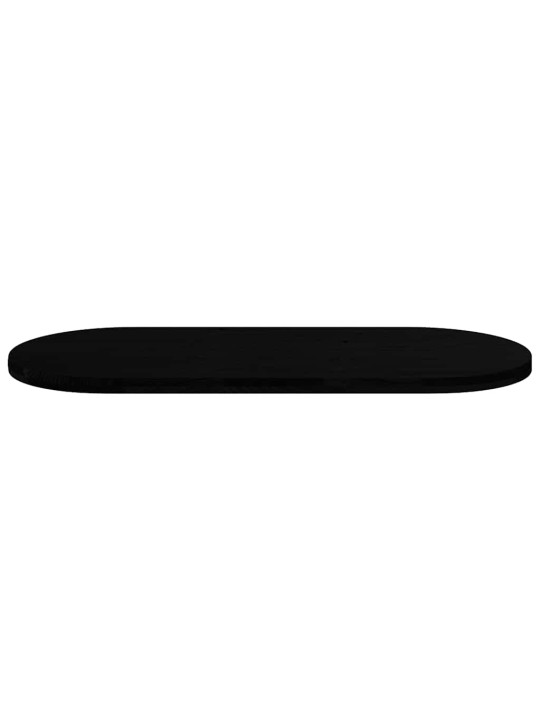 Pöytälevy tummanruskea 140x60x4 cm massiivipuu tammi soikea