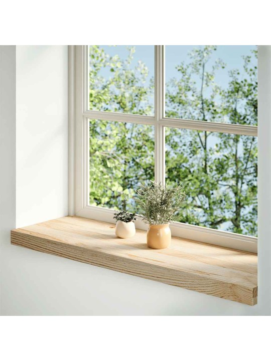 ikkunalaudat 2 kpl Käsittelemätön 70x25x2 cm massiivipuutammea