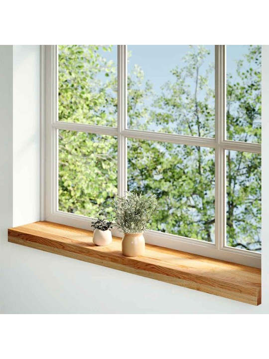 ikkunalaudat 2 kpl vaaleanruskea 90x15x2 cm massiivipuutammea