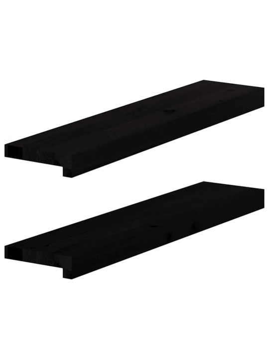 Ikkunalaudat 2 kpl tummanruskea 70x15x2 cm massiivipuutammea