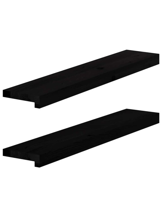 Ikkunalaudat 2 kpl tummanruskea 80x15x2 cm massiivipuutammea