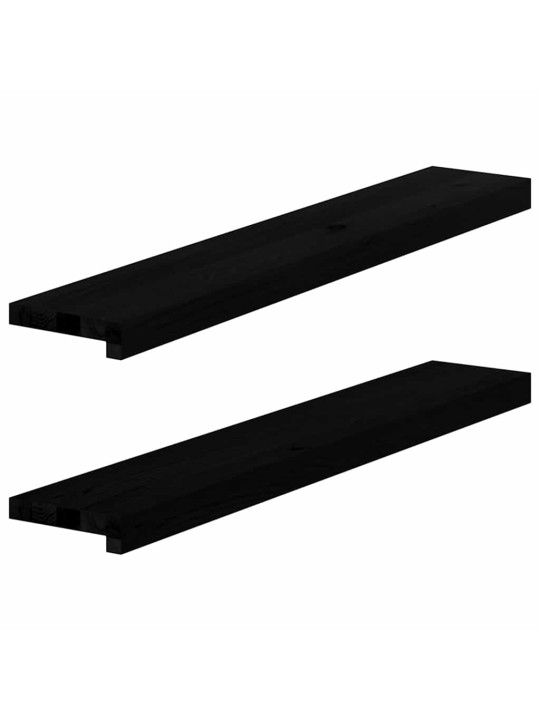 Ikkunalaudat 2 kpl tummanruskea 90x15x2 cm massiivipuutammea