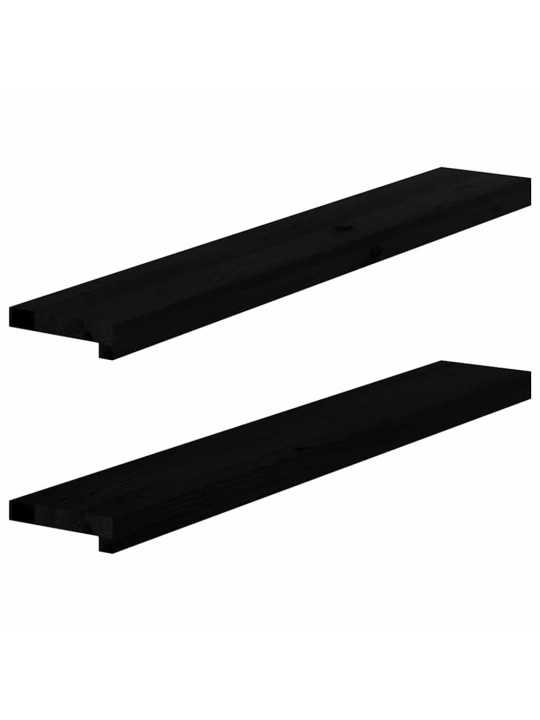 ikkunalaudat 2 kpl tummanruskea 100x15x2 cm massiivipuutammea