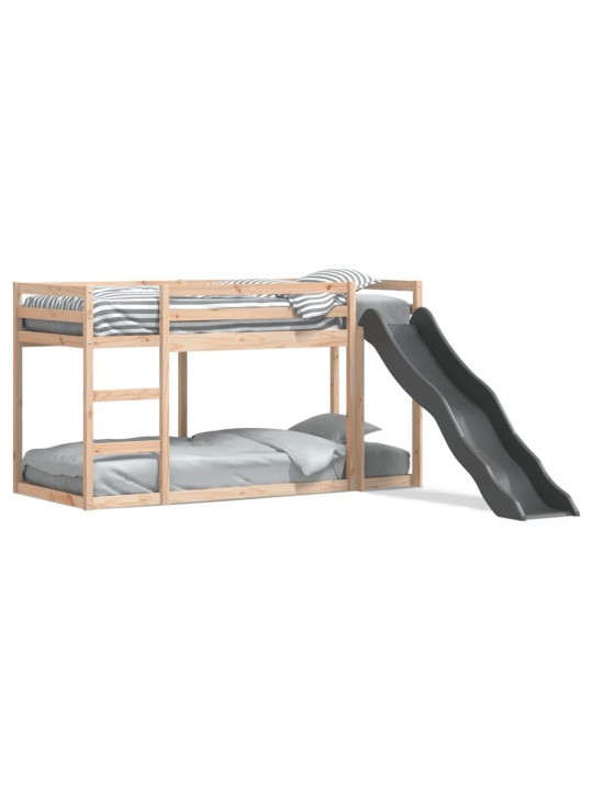 Kerrossänky liukumäellä ja tikkailla 90x200 cm täysi mänty