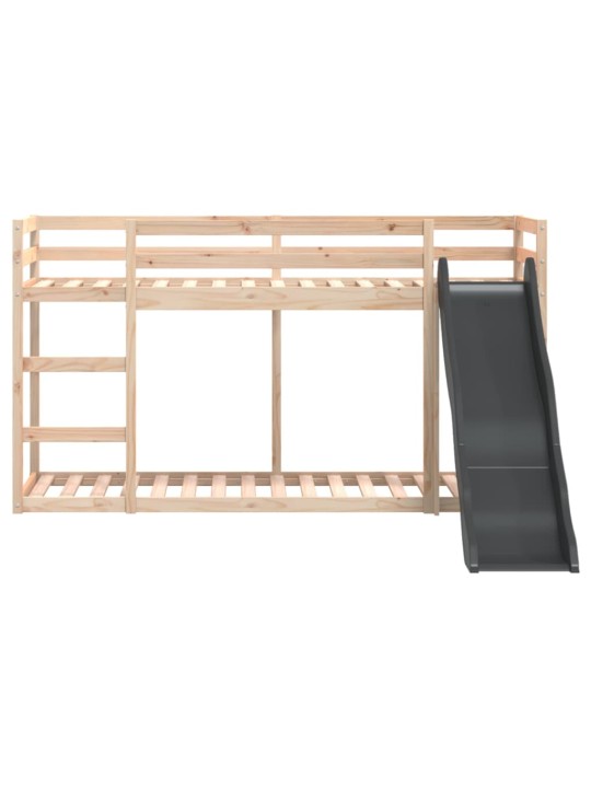 Kerrossänky liukumäellä ja tikkailla 90x200 cm täysi mänty