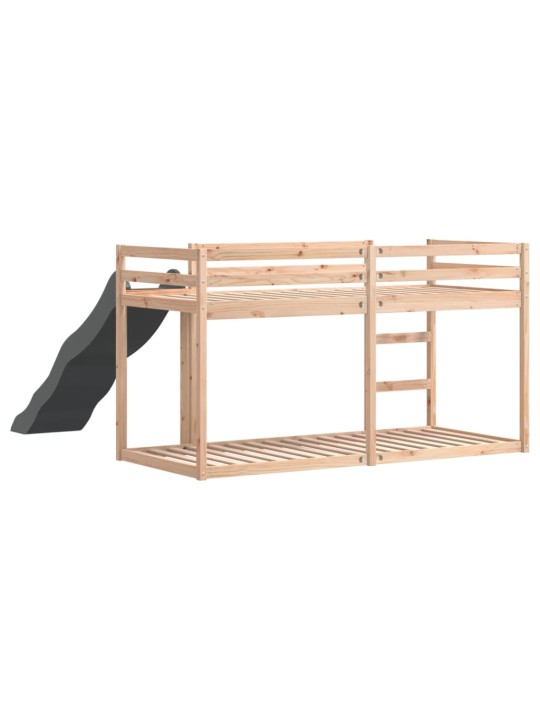 Kerrossänky liukumäellä ja tikkailla 90x200 cm täysi mänty