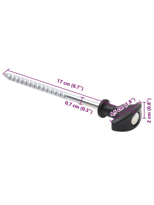 Telttatapit 24 kpl 17 cm Ø7 mm galvanoitu teräs