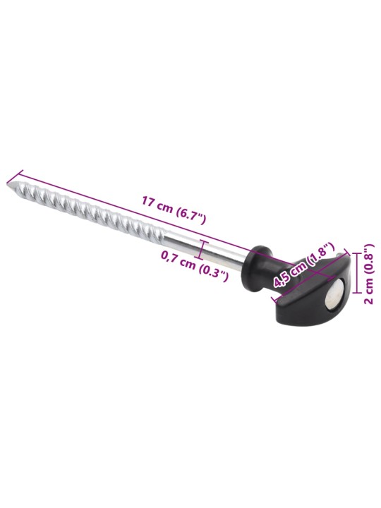 Telttatapit 12 kpl 17 cm Ø7 mm galvanoitu teräs