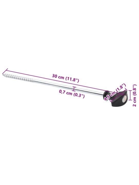 Telttatapit 12 kpl 30 cm Ø7 mm galvanoitu teräs