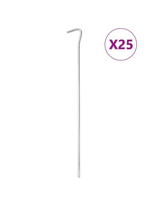 Telttatapit 25 kpl 30 cm Ø5 mm galvanoitu teräs