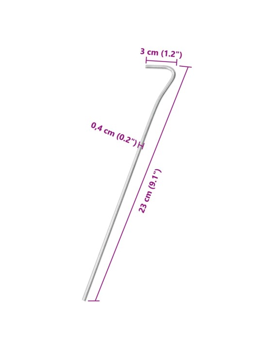 Telttatapit 25 kpl 23 cm Ø4 mm galvanoitu teräs