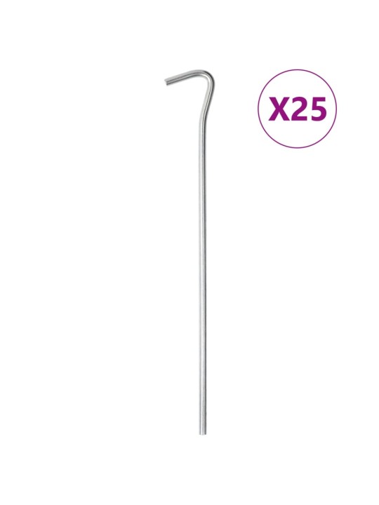 Telttatapit 25 kpl 23 cm Ø5 mm galvanoitu teräs