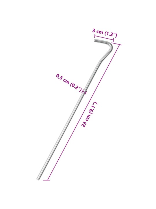 Telttatapit 25 kpl 23 cm Ø5 mm galvanoitu teräs