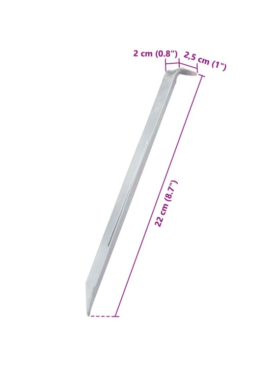 Telttatapit 24 kpl 22 cm Ø20 mm galvanoitu teräs