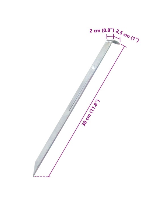 Telttatapit 24 kpl 30 cm ø20 mm galvanoitu teräs
