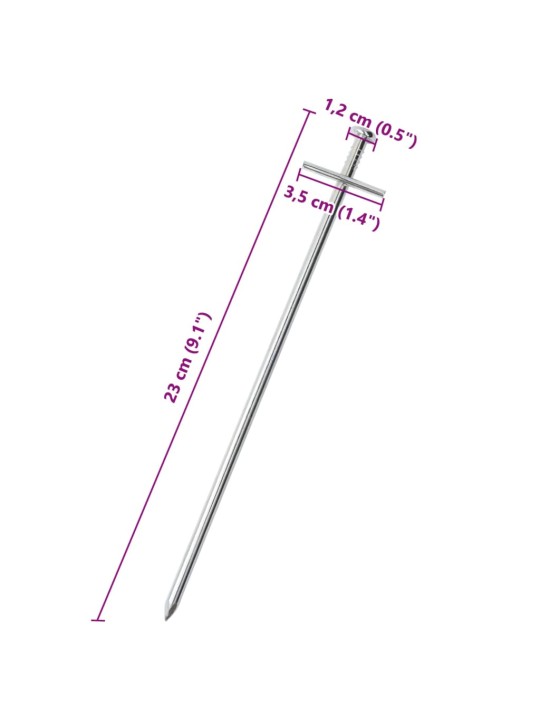 Telttatapit 24 kpl 23 cm Ø6 mm galvanoitu teräs