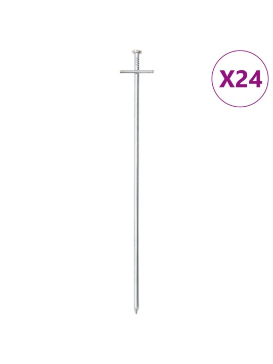 Telttatapit 24 kpl 29,5 cm Ø6 mm galvanoitu teräs