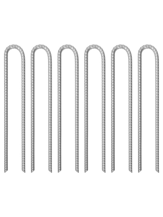 Telttatapit 6 kpl U-muotoiset 41,5 cm Ø12 mm galvanoitu teräs