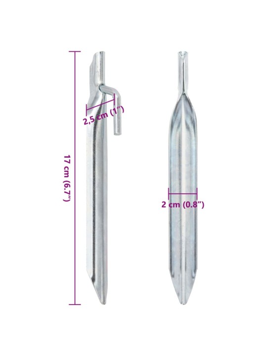 Telttatapit 24 kpl V-muotoiset 17 cm Ø20 mm galvanoitu teräs