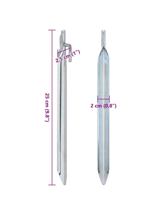 Telttatapit 24 kpl V-muotoiset 25 cm Ø20 mm galvanoitu teräs