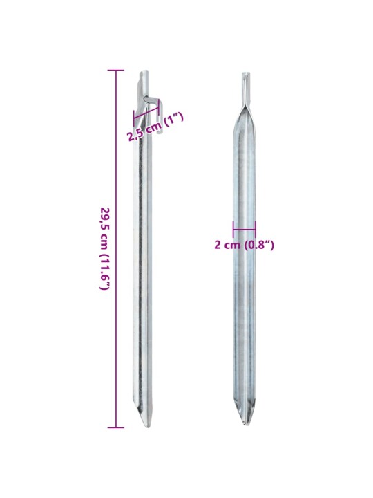 Telttatapit 24 kpl V-muotoiset 29,5 cm Ø20 mm galvanoitu teräs