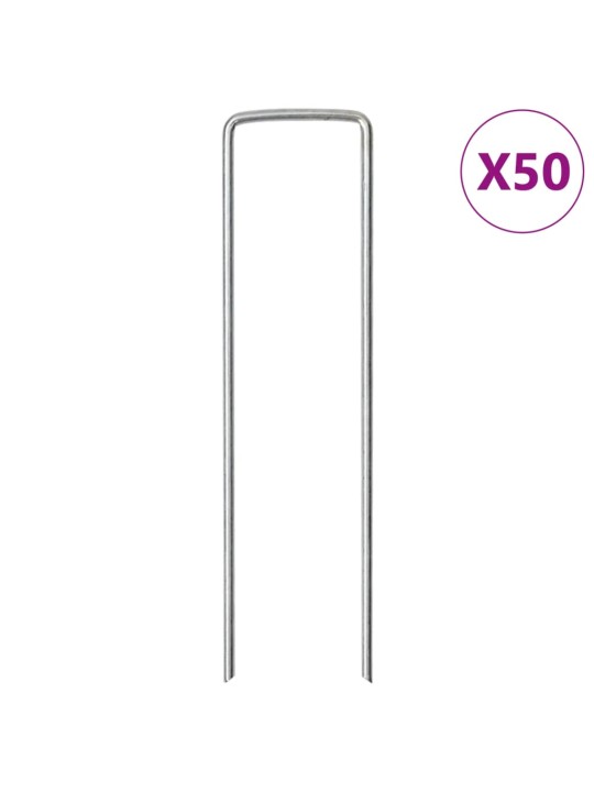 Maatapit u-muotoinen 50 pcs 15x3,5 cm galvanoitu teräs