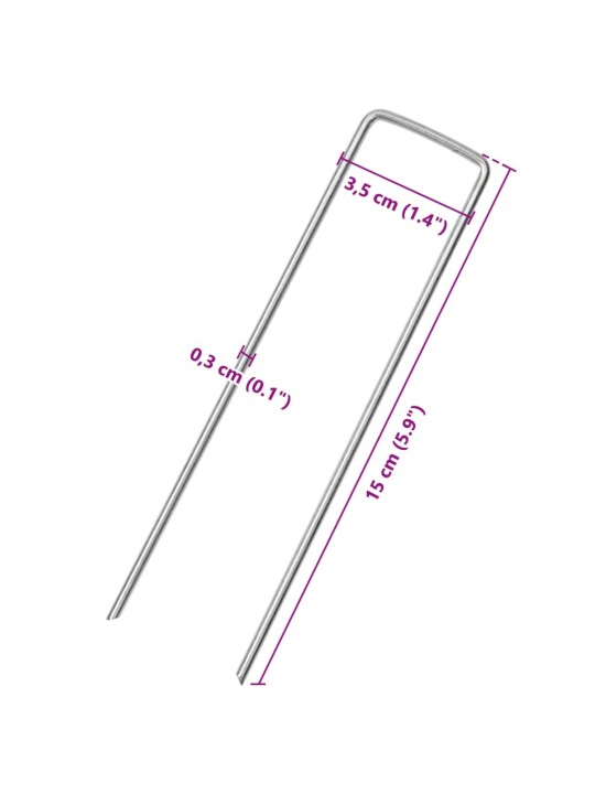 Maatapit u-muotoinen 50 pcs 15x3,5 cm galvanoitu teräs