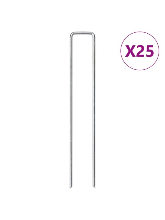 Maatapit u-muotoinen 25 pcs 20x4 cm galvanoitu teräs