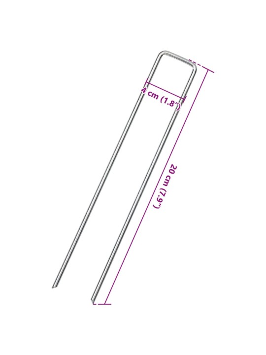 Maatapit u-muotoinen 25 pcs 20x4 cm galvanoitu teräs