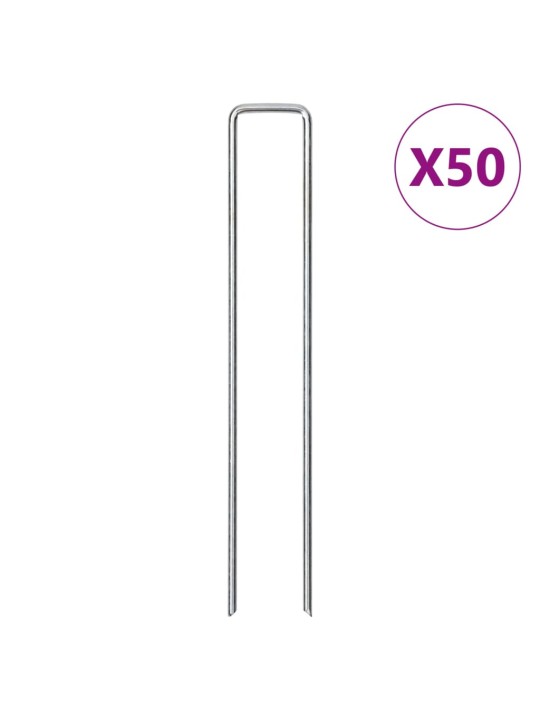 Maatapit u-muotoinen 50 pcs 20x4 cm galvanoitu teräs