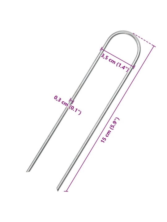 Maatapit u-muotoinen 25 pcs 15x3,5 cm galvanoitu teräs
