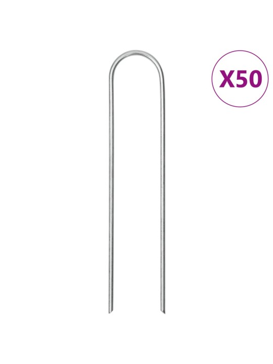 Maatapit u-muotoinen 50 pcs 15x3,5 cm galvanoitu teräs