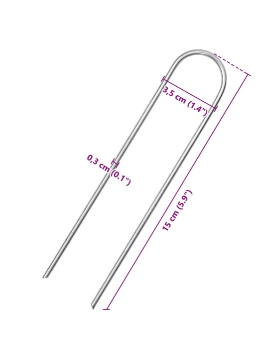 Maatapit u-muotoinen 50 pcs 15x3,5 cm galvanoitu teräs