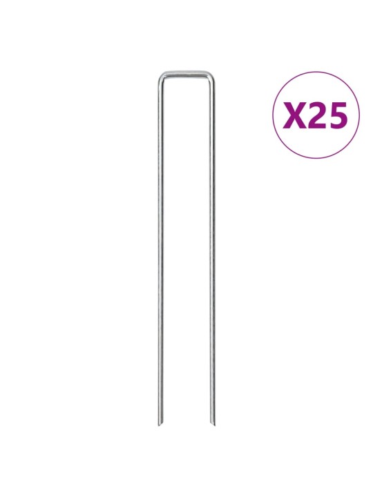 Maatapit u-muotoinen 25 pcs 20x3,5 cm galvanoitu teräs