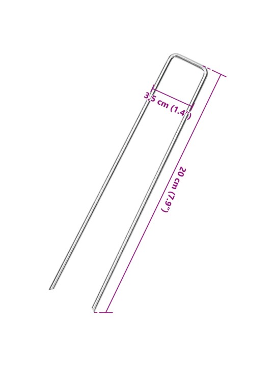 Maatapit u-muotoinen 25 pcs 20x3,5 cm galvanoitu teräs