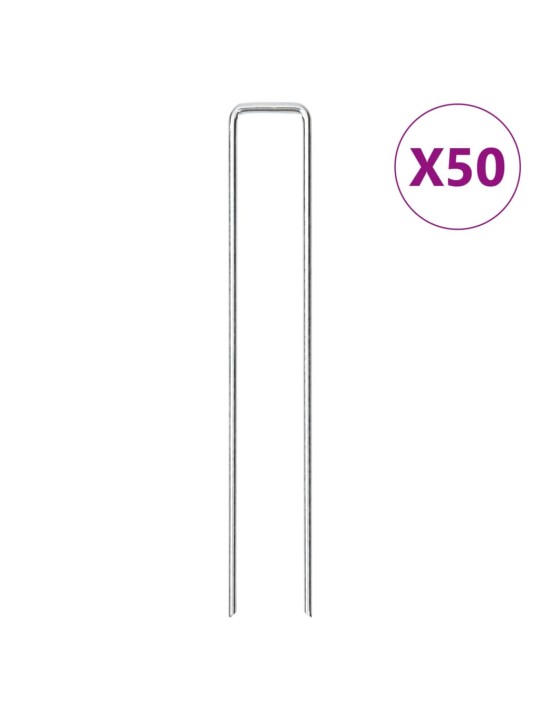 Maatapit u-muotoinen 50 pcs 20x3,5 cm galvanoitu teräs