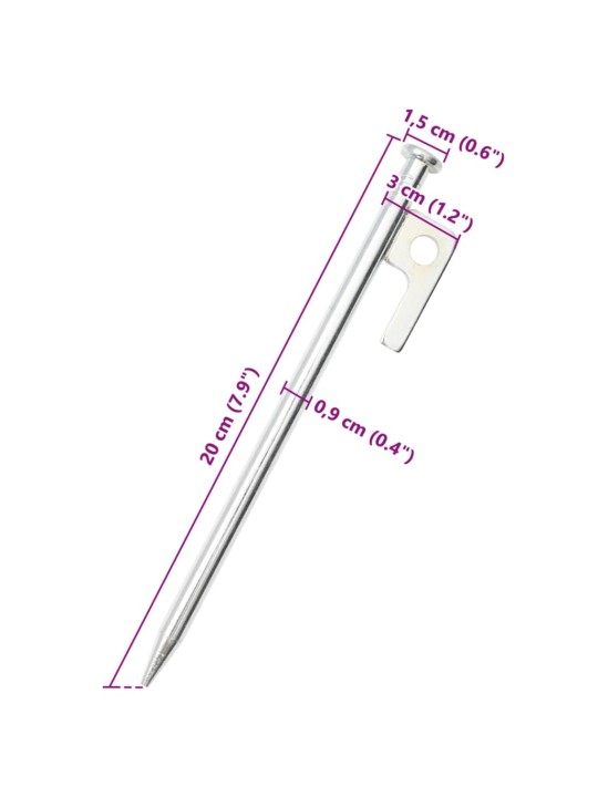 Telttatapit 24 kpl 20 cm 9 mm galvanoitu teräs