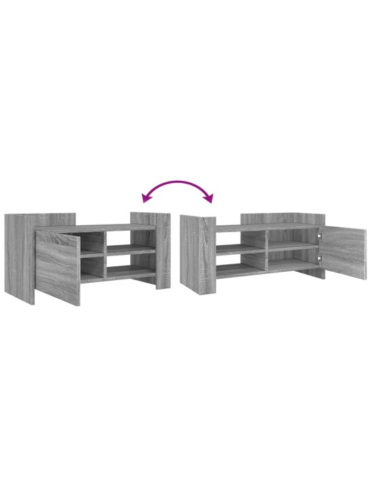 TV-taso harmaa Sonoma 80x35x40 cm tekninen puu