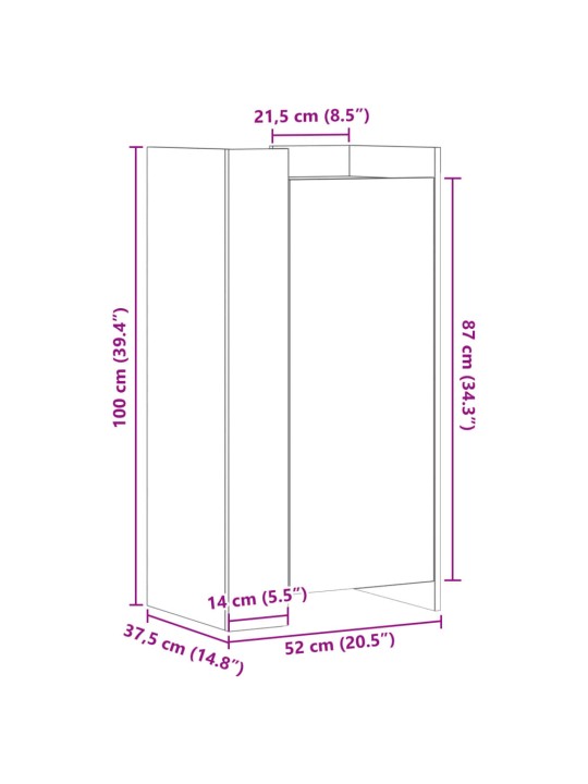 Kenkäkaappi musta 52x37,5x100 cm tekninen puu