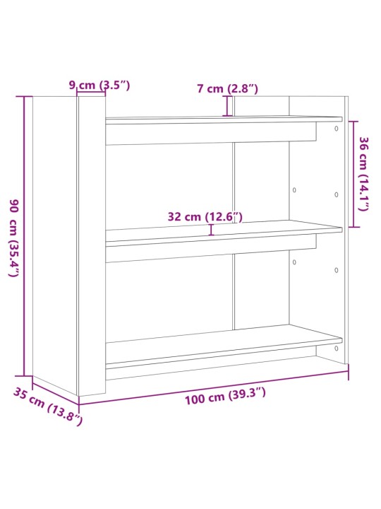 Konsolipöytä betoninharmaa 100x35x90 cm lastulevy